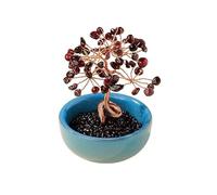 Árbol de Amatista, Árbol de Piedras Preciosas de Cristal Curativo Natural, Decoración para Vivir, Bonsái Feng Shui, Decoración para la Oficina en Casa, Regalos de Cristal (Granate)