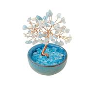 Árbol de Amatista, Árbol de Piedras Preciosas de Cristal Curativo Natural, Decoración para Vivir, Bonsái Feng Shui, Decoración para la Oficina en Casa, Regalos de Cristal (Aguamarina)