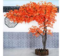 Árbol de Arce de azúcar Artificial, árbol Artificial, árbol de Arce de simulación, árbol de Arce Rojo Fuera de decoración de otoño, árbol de Arce japonés Falso, árbol de Arce japonés Enano