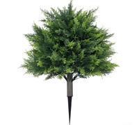 Árbol de bola de boj artificial, arbusto topiario falso resistente a los rayos UV con estaca de suelo, seto de plástico realista para jardín, vegetación decorativa para arbusto, patio (estilo 3)