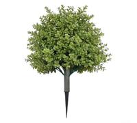 Árbol de bola de boj artificial con estaca para el suelo, arbusto de vegetación sintética resistente a los rayos UV para jardín, patio y decoración al aire libre, topiario de plástico realista, 60 cm