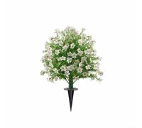 Árbol de bola topiario artificial para exteriores con estaca, 60 x 40 cm, resistente a la intemperie, boj sintético para jardín, camino, patio, césped, amarillo (blanco)