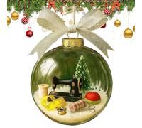 Árbol de Bolas de Nieve navideñas - Vintage para de Bola de Nieve, Bola Transparente con Cinta, Mini máquina de Coser, decoración navideña | Oficina, jardín, Escuela, Granja,