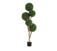 Árbol de bolas topiario artificial, planta verde en maceta realista para decoración del hogar u oficina, ideal para porche de puerta delantera, diseño duradero de boj