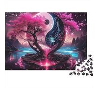 Árbol de Cereza Yinyang 1000 Piezas Stock De Cartas Premium Rompecabezas Clásicos Pareja Socios Alivio del Estrés Decoración De Paredes Paquete De Valor 70x50cm/1000pcs