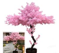 Árbol de Cerezo Artificial, Árbol de los Deseos Rosa Claro Hecho a Mano para Decoración de Bodas en Interiores y Exteriores, Planta de Cerezo Artifi Round and Lush Type 1 Metre High by 60 metres Wide