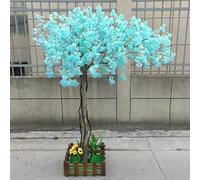 Árbol de Cerezo Artificial de Seda Azul, Hermoso árbol Falso for Bodas, Arco, recepción, hogar, Dormitorio, Hotel, vestíbulo, Centro Comercial, decoración de Festivales y Fiestas(1.2mx1m)