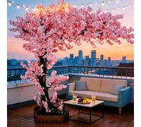 Árbol de cerezo artificial, decoración de interiores y exteriores, hecho a mano, árbol de deseos para bodas, fiestas, restaurantes y centros comerciales, 1,5 m