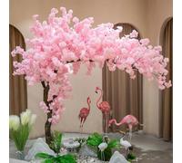 Árbol de cerezo artificial hecho a mano, Gran árbol artificial de flores de cerezo rosa claro hecho a mano, árbol grande de deseos de para bodas y decoración de bricolaje Extended-1.8x1m/70x39in