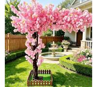 Árbol De Cerezo Japonés Artificial,Planta Grande,Decoración De Flor De Seda Sakura Falsa Hecha A Mano,Árbol De Los Deseos,para Bodas, Eventos, Fiestas,1.5 * 1m/4.9x3.2ft