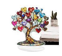 Árbol De Corazón Acrílico Para Escritorio - De Escritorio Plano 2D, Decoración Romántica De Mesa, Acento De Amor Transparente | Exhibición Elegante Para El Día De San Valentín, Día De La Madre,