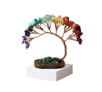 Árbol De Cristal Cristales De Reiki Naturales Y Piedras Curativas, Cuentas De Gemas Árbol De Chakra, Decoración De Escritorio De Oficina Adorno De Árbol De Cristal Espiritual Árbol De Cristal,Rojo