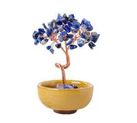 Árbol de cristal de 9 ramas, árbol de piedras preciosas de cristal, árbol del dinero, árbol bonsai feng shui, decoración de escritorio de oficina regalos espirituales (Lapislázuli)