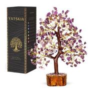 Árbol de cristal de amatista, bonsái de equilibrio, regalo de cristal para mujeres, para energía positiva y buena suerte, decoración del hogar, árbol de la vida, piedras curativas de los siete chakras