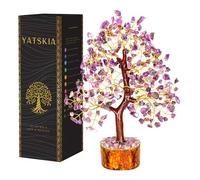 Árbol de cristal de amatista, bonsái de equilibrio, regalo de cristal para mujeres, para energía positiva y buena suerte, decoración del hogar, árbol de la vida, piedras curativas de los siete chakras
