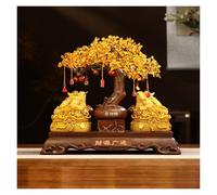Árbol De Cristal De Sapo De Dinero De La Suerte, Árbol De Dinero De Cristal De Cuarzo Citrino Feng Shui Decoración De Estilo Bonsái, Árbol De La Vida De Cristal De Piedra Preciosa De Citrino Natural