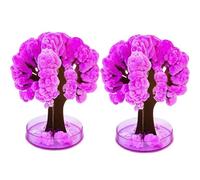 Árbol de cristal en crecimiento de 2 piezas con 3 pociones, minikit de papel para cultivar cristales para niños, kit científico creativo y educativo para escritorio, estantería, decoración del ho