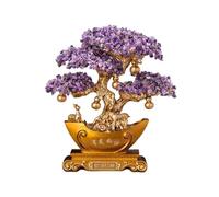 Árbol de Cristal, Feng Shui Crystal Money Tree - Wealth - Bringing Ornament for Home & Office(Purple,S)