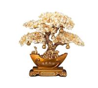 Árbol de Cristal, Feng Shui Crystal Money Tree - Wealth - Bringing Ornament for Home & Office(Yellow,S)