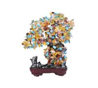Árbol de cristales, Adorno de árbol cristal la fortuna, decoración for el hogar y oficina, manualidades, escritorio, decoraciones Feng Shui(Gold,28x15.5cm)