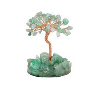 Árbol de cristales, Árbol de piedra cristal con base racimo, adorno bonsái Feng Shui hecho a mano, decoración(Grün)