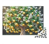 Árbol de Frutas Doradas Puzzle de 1000 Piezas para Adultos Papel Símbolo de Riqueza Relajación Concentración Familia Decoración Regalo 38x26cm/1000pcs