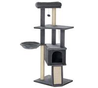 Árbol de gato Centro de actividades multifuncionales, 48 x 40 x 127 cm, diseño de sisal, color gris 21_0007677
