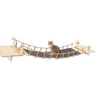 Árbol de gato de pared, pared de escalada para gatos, 3 camas para gatos de madera y escalera, puente de 10 pasos, carga máxima: 20 kg (diseño, 130 x 23 x 20 cm) TRee-022-1