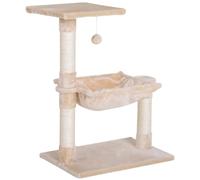 Árbol de gato Multifunción Plataforma hamaca rascador bola 50 x 36 x 70 cm Juego y Descanso Diseño Robusto de Peluche Beige 21_0007629