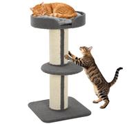 Árbol de gato perchas cómodas, poste de araña, 45 x 45 x 91 cm, escandinavo, salón de paneles de partículas, color gris 21_0007636