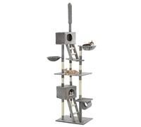 Árbol de gato rascador rascador de animales de peluche de sisal 230-260 cm, color gris 3702211
