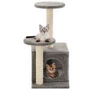 Árbol de gato rascador rascador nicho juguete animales pelucado sisal 60 cm gris 3702218