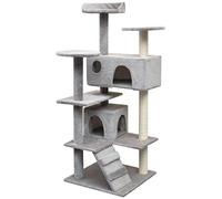 Árbol de gato rascador raspador nicho juguete animales pelucado sisal 125 cm gris 3702272