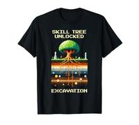 Árbol de habilidades desbloqueado: excavación | Diseño de píxeles de arqueología Camiseta