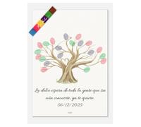 Árbol de huellas comunión niño | Lámina de huellas personalizada| cuadro evento boda| Alternativa al libro de firmas | árbol de huellas comunión niña| recordatorio evento, sin marco, sin lienzo
