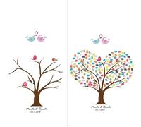 Arbol de huellas para bodas Libro de Visitas DIY pintura en lienzo árbol huellas dactilares boda for decoración fiesta Libro firmas boda(Color05,40x60cm 16x24inch)