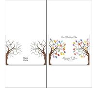 Arbol de huellas para bodas Libro de Visitas DIY pintura en lienzo árbol huellas dactilares boda for decoración fiesta Libro firmas boda(Color06,40x60cm 16x24inch)