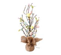 Árbol de Huevos,Decoración De Mesa De Primavera Con Base De Arpillera,Árbol Artificial de Mesa con Iluminación - para Dormitorio Mantel Chimenea Fiesta Boda Reuniones Familiares Oficina Hogar
