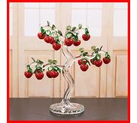 Árbol de la chirstmas transparente cuelga adornos de cristal de cristal manzana cereza miniatura figurilla decoraciones caseras estatuillas artesanía-6 cuelga