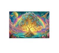 Árbol de la Fantasía Soltero Glowing Árbol de la Fantasía Cosmic Sky Arte En Lienzo Regalo De Calentamiento De Casa Arte En Lienzo Individual Sala De Estar Pared De Galería 24x36inch(60x90cm)