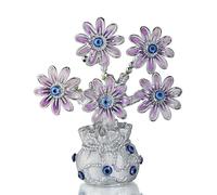 Árbol de la Fortuna con Bolsa de la Suerte, Color Azul Turco, diseño de Flores Rosas