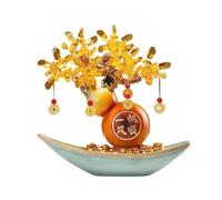 Árbol de la fortuna de cristal, decoración de mesa hecha a mano para oficina e inauguración de la casa, promueve la riqueza y la buena suerte