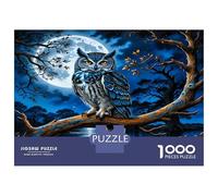 Árbol de la Luna del Búho 1000 Piezas Clásico Sabiduría Nocturna para Adultos - Cartón Grueso - Adolecentes 12-18 - Entrena Lógica - Regalo para Amantes De Puzzles 38x26cm/1000pcs
