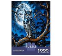 Árbol de la Luna del Búho 1000 Piezas Premium Sabiduría Nocturna Paquete De Puzzle, Cartón Resistente - DIY Familiar, Decoración, Regalo De Cumple para Entusiastas 38x26cm/1000pcs