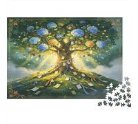 Árbol de la Sabiduría Mágica Puzzle de 1000 Piezas Papel para Adultos Estilo Fantasía Juego de Puzzle 1000 Piezas Relajación Decoración Regalo 52x38cm/1000pcs