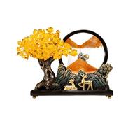 Árbol de la suerte Árbol de la fortuna citrino, árbol del dinero Feng Shui, arte arena en movimiento, imagen, pieza decoración for entrada sala estar hogar for riqueza, y suerte Bonsái de cristal