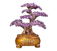 Árbol de la suerte Árbol de piedras preciosas Feng Shui Bonsái Buena suerte Cristales Reiki Adorno equilibrio Escultura Riqueza Prosperidad Decoración mesa for habitación Bonsái de cristal(Purple)