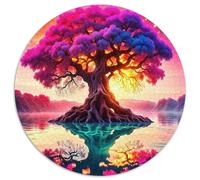 Árbol de la Vida 1000p Rompecabezas Redondo Adultos-Niños Mundo fantasía Circular Puzzle Niños: Construir Maquetas Decoración Hogar Juegos Educativos 1000pcs (67.5x67.5cm)