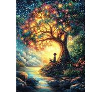 Árbol de la Vida a la luz de la Luna Puzzle 500 Piezas Decoración De Sala Animal-Planta fantástico Rompecabezas para Adultos 3D DIY Creativo Desafío Intelectual Juguete Educativo 500 PCS