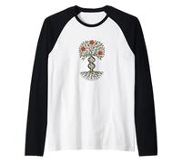 Árbol de la vida ADN Yggdrasil Ancestry Roots Código genético Camiseta Manga Raglan